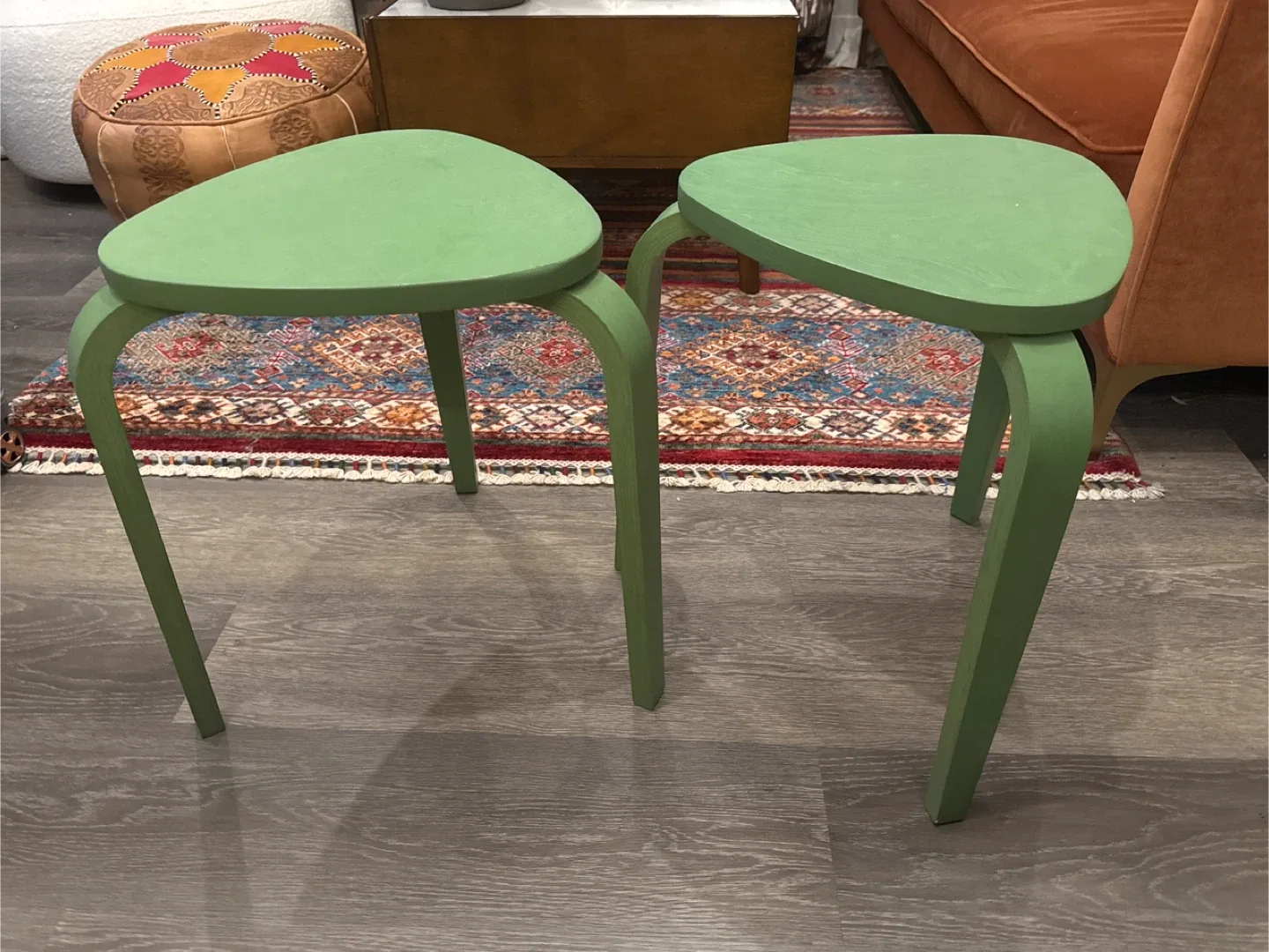 Pair of Green Stools