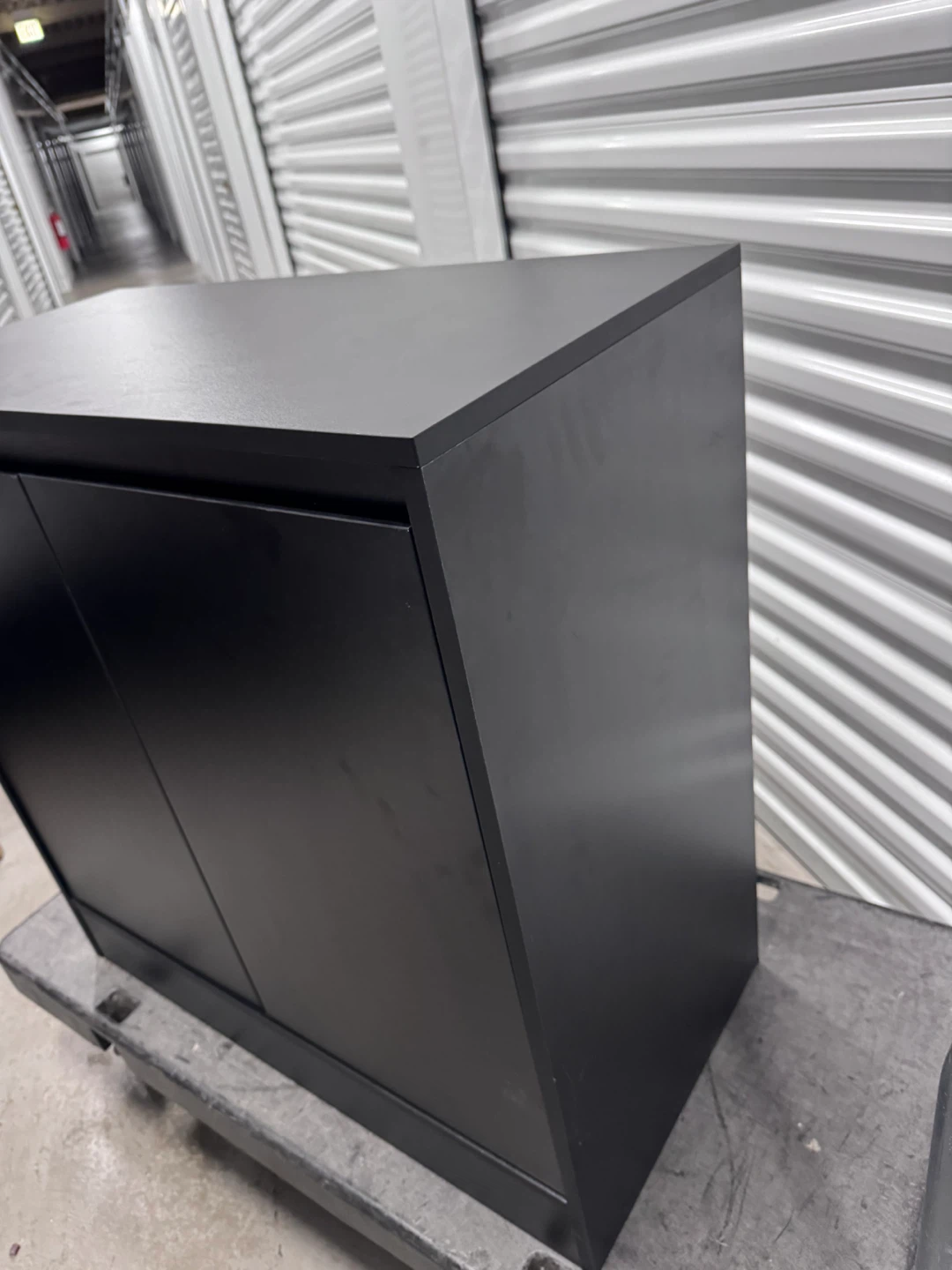 Black Two-Door Cabinet with Shelves - photo 2