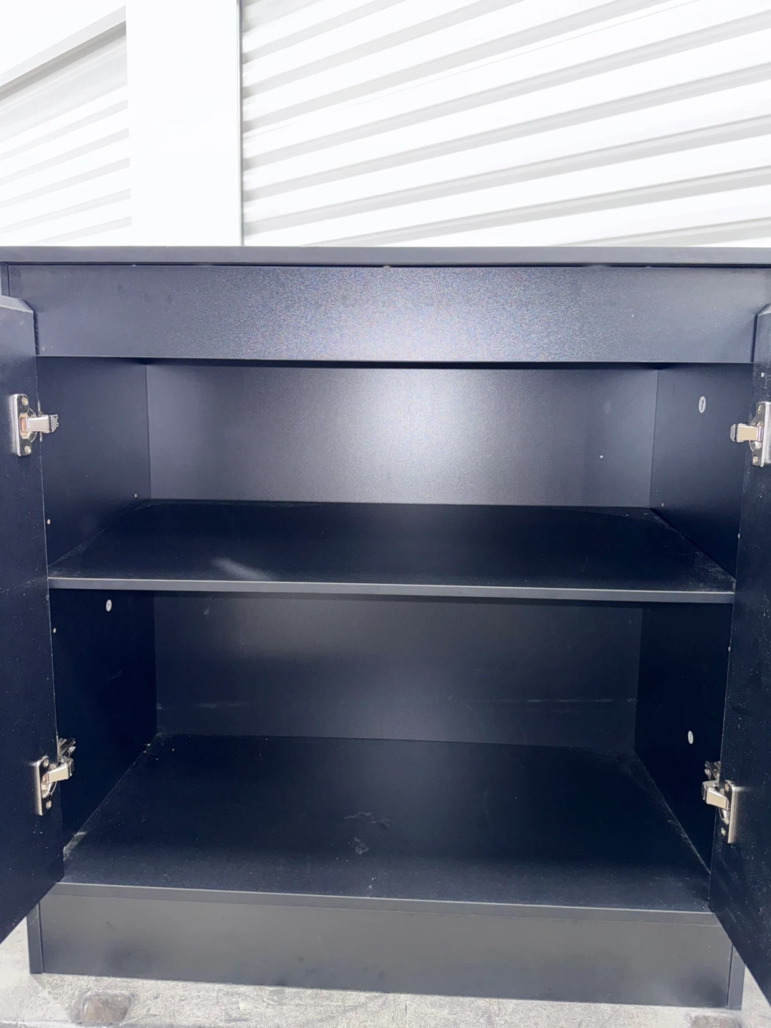 Black Two-Door Cabinet with Shelves - photo 4