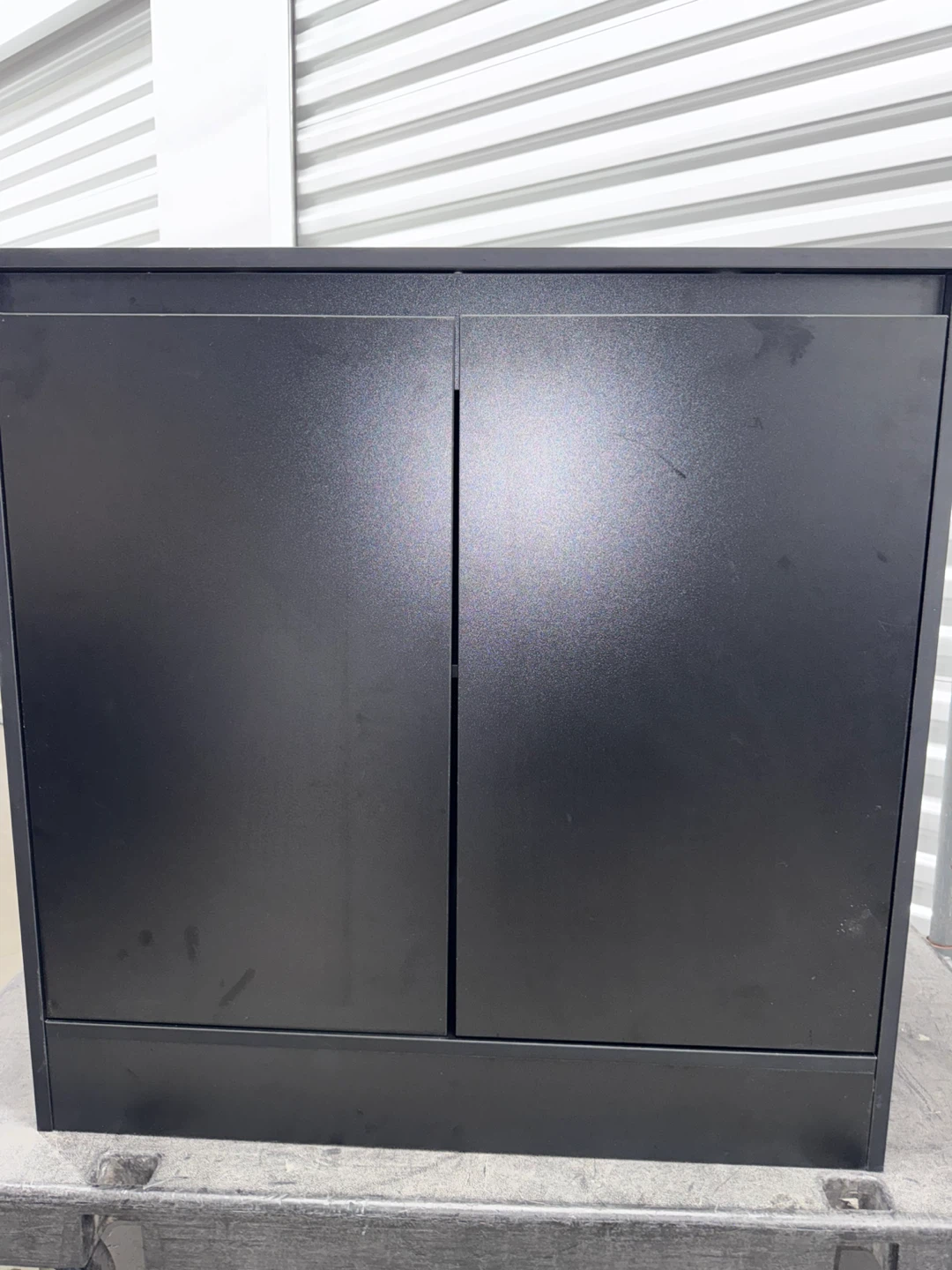 Black Two-Door Cabinet with Shelves