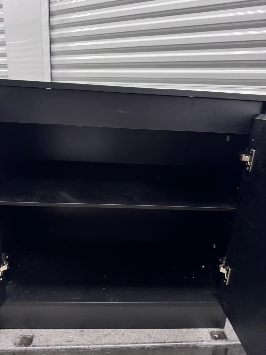 Black Two-Door Cabinet with Shelves - photo 5