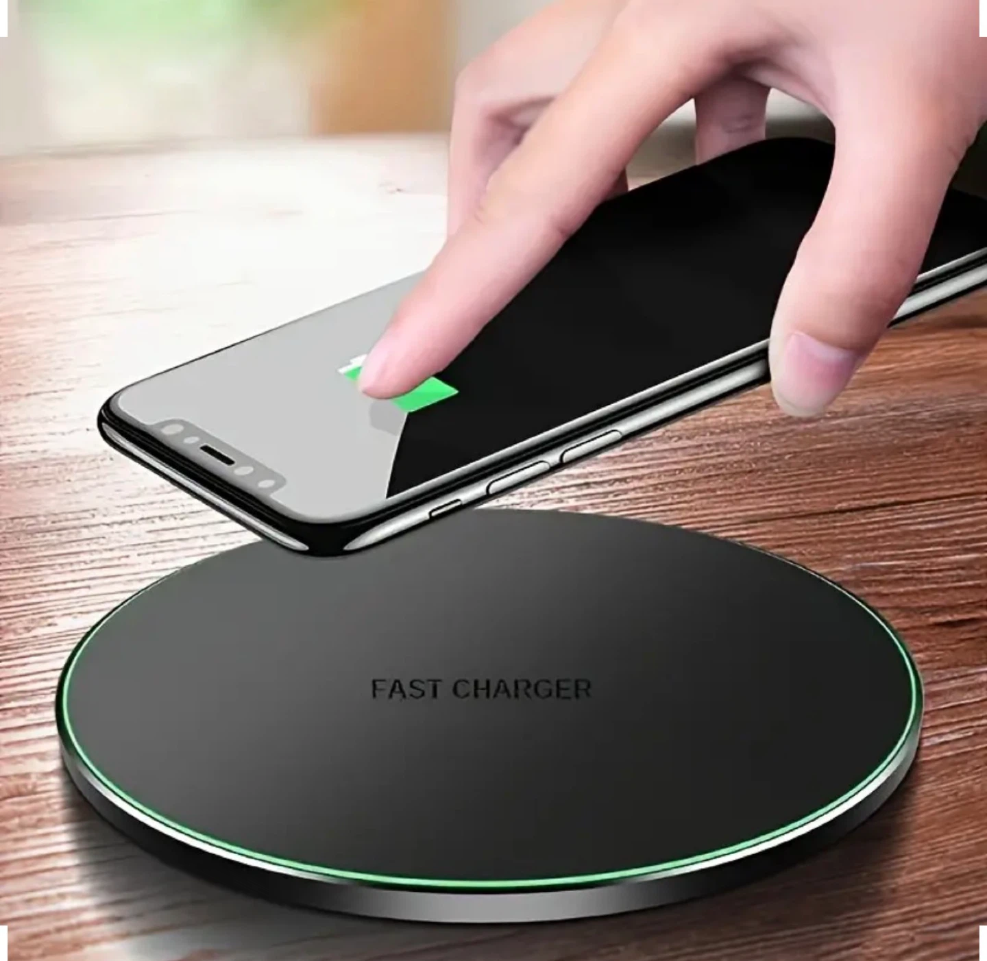 15W Fast Wireless Charger Pad - Black