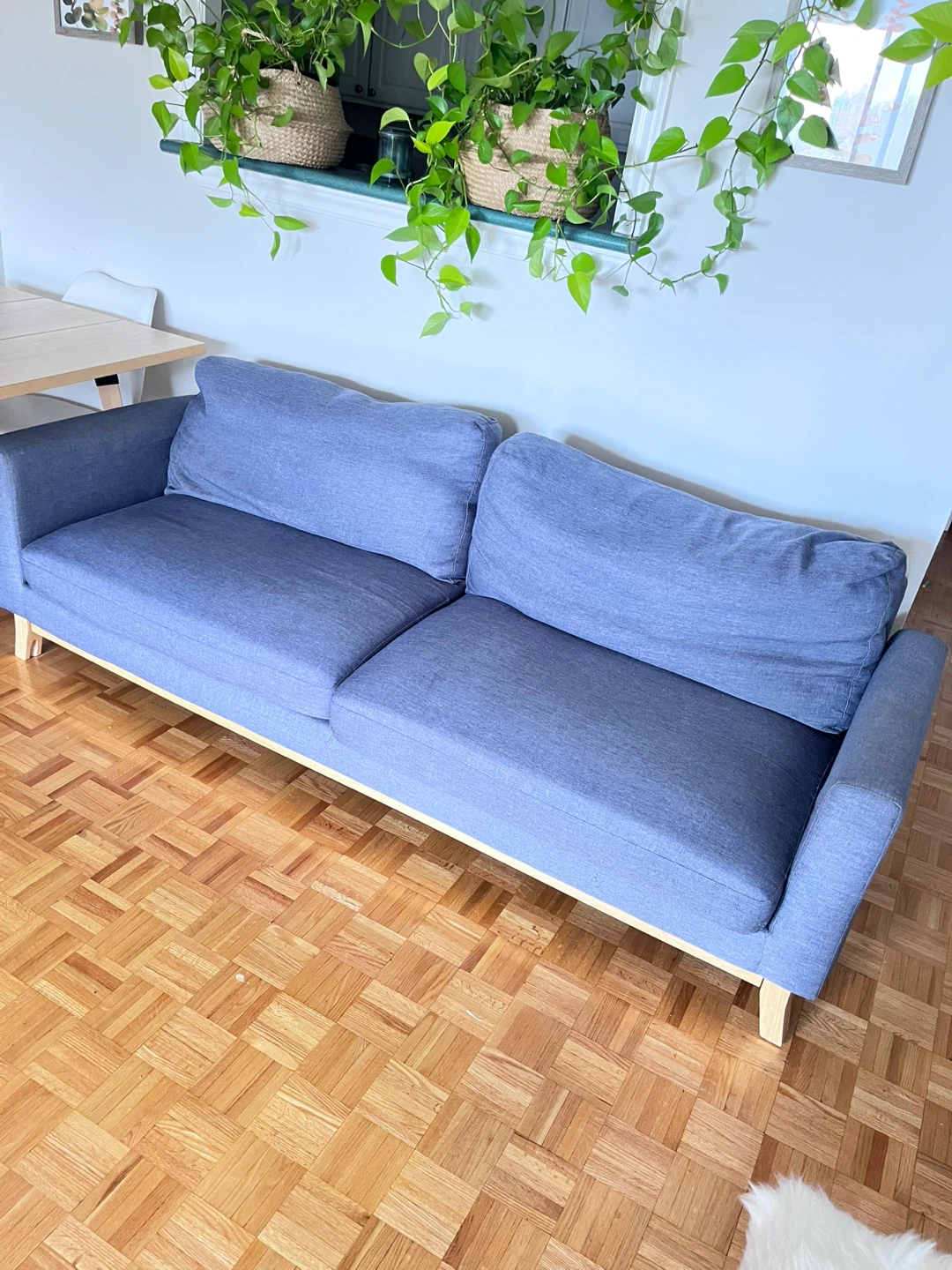 Sofa bed in blue gray
