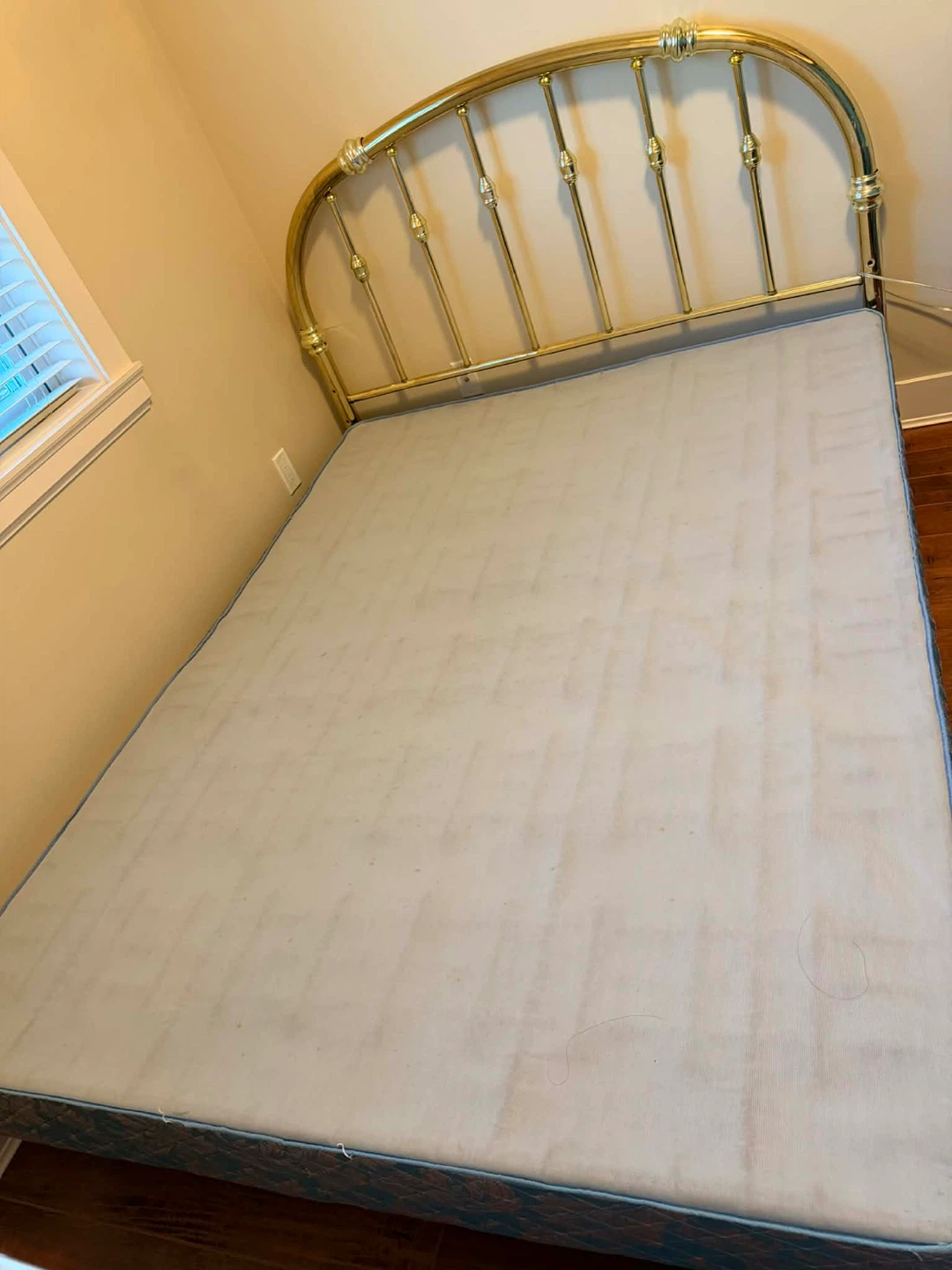 Brass Headboard Metal Bed Frame with box spring