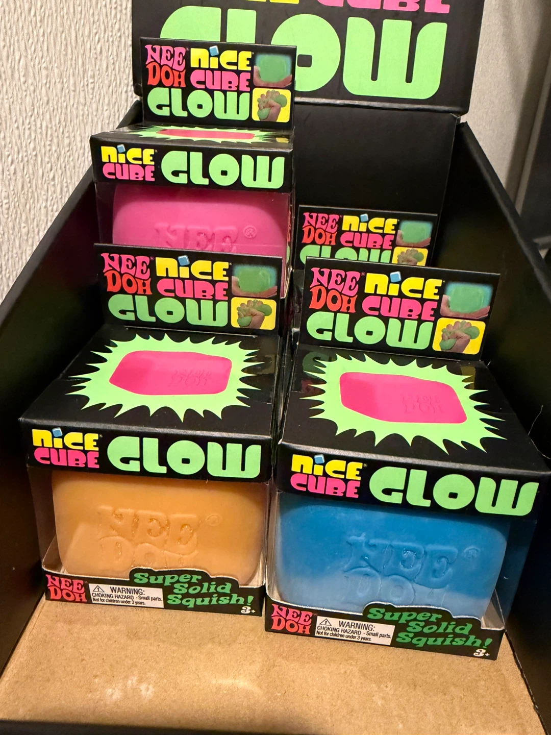 [ 3 left ]Nee Doh Nice Cube Glow Squish Toy