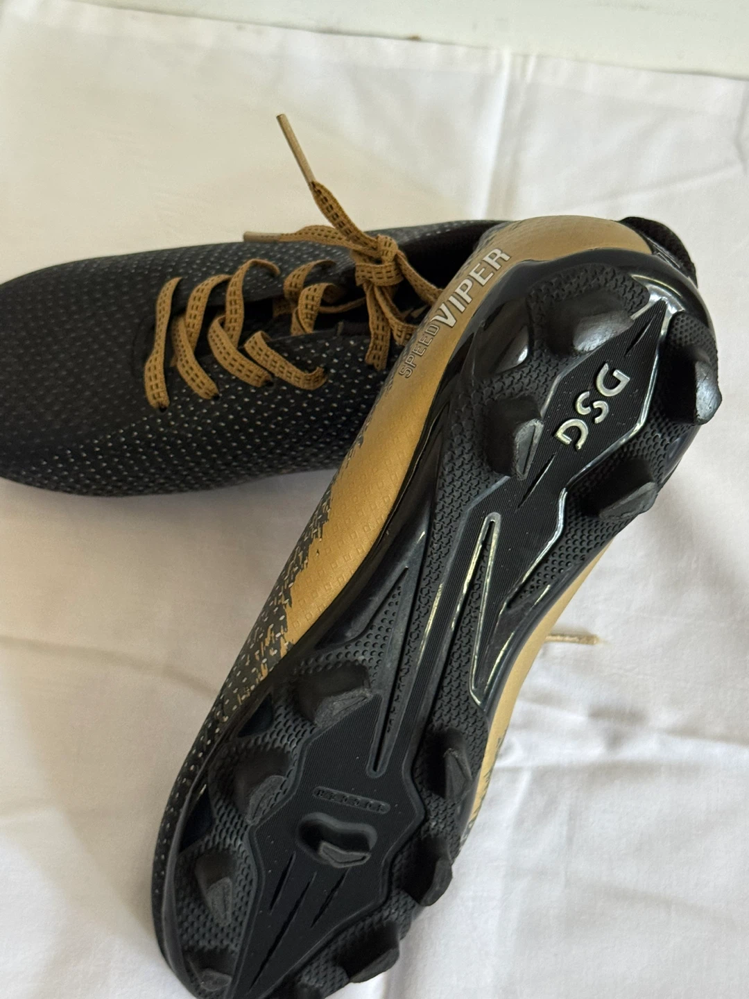 DSG Speed Viper Soccer Cleats Black/Gold Size 2.5 - photo 2