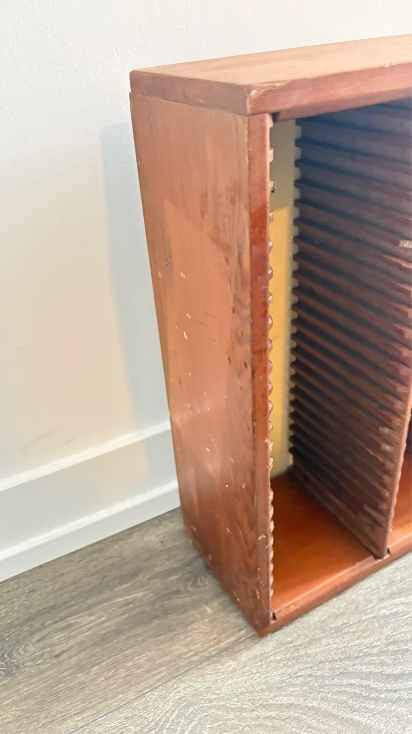 Vintage Wooden Record Storage Shelf - photo 5