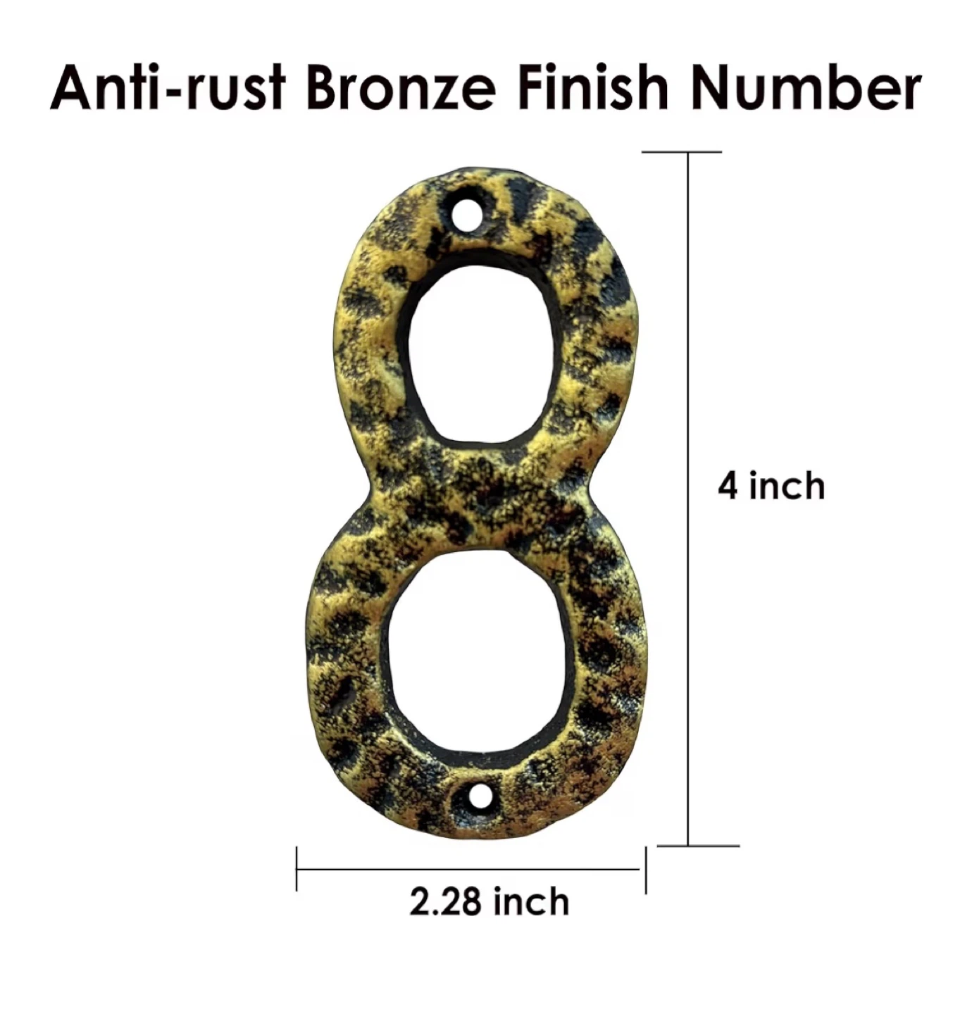 4-Inch High Cast Iron House Number 8 - Bronze Finish - photo 3
