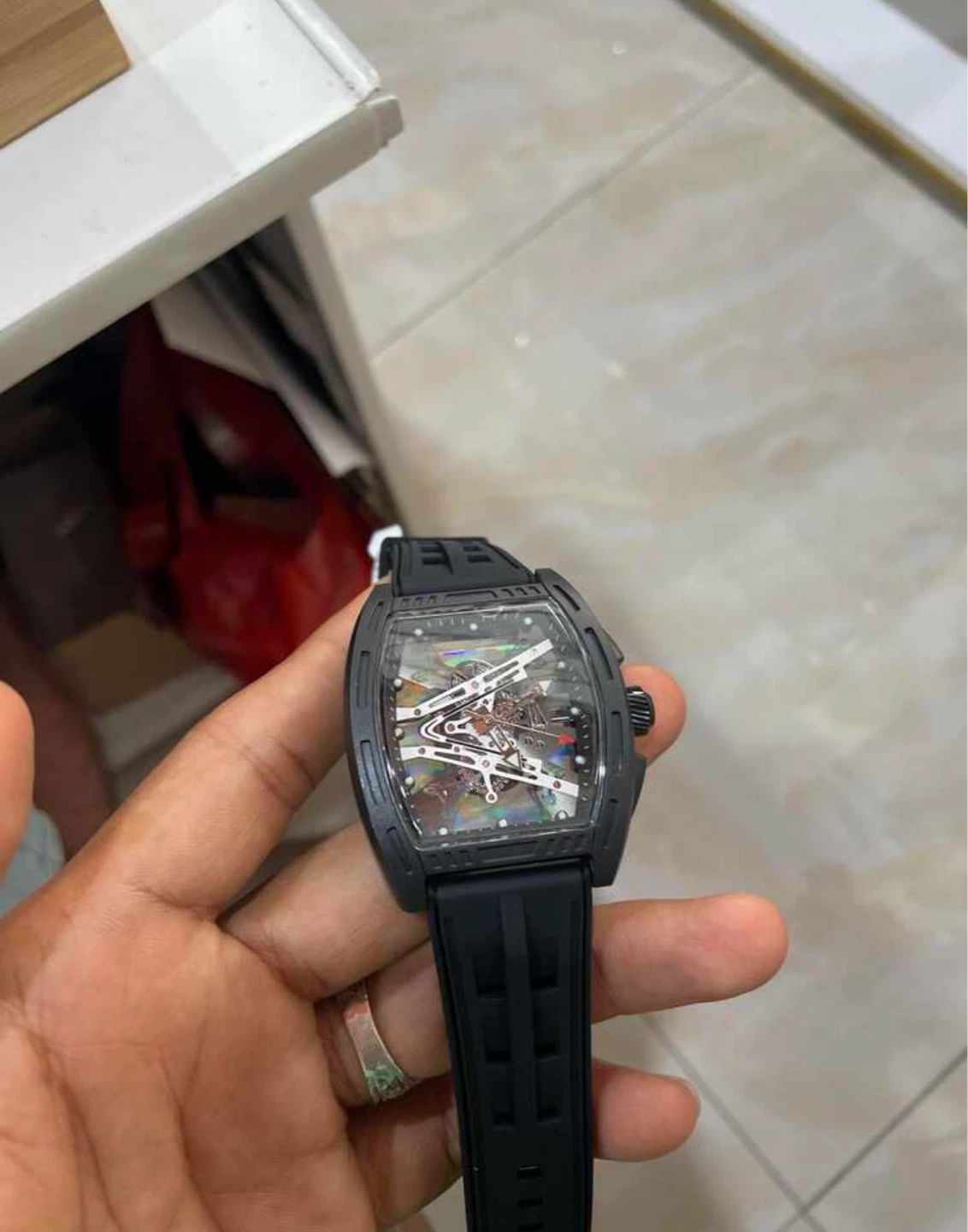 Black Skeleton Watch