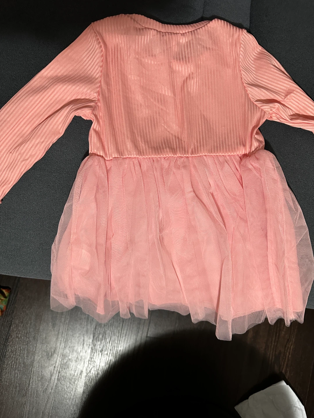 Pink Tulle Dress with Floral Belt 🌱 - photo 3