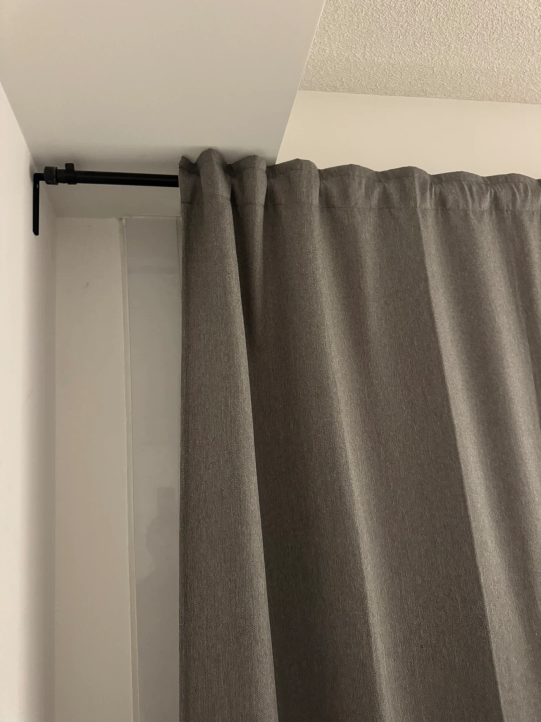 Grey Blackout Curtains with rod