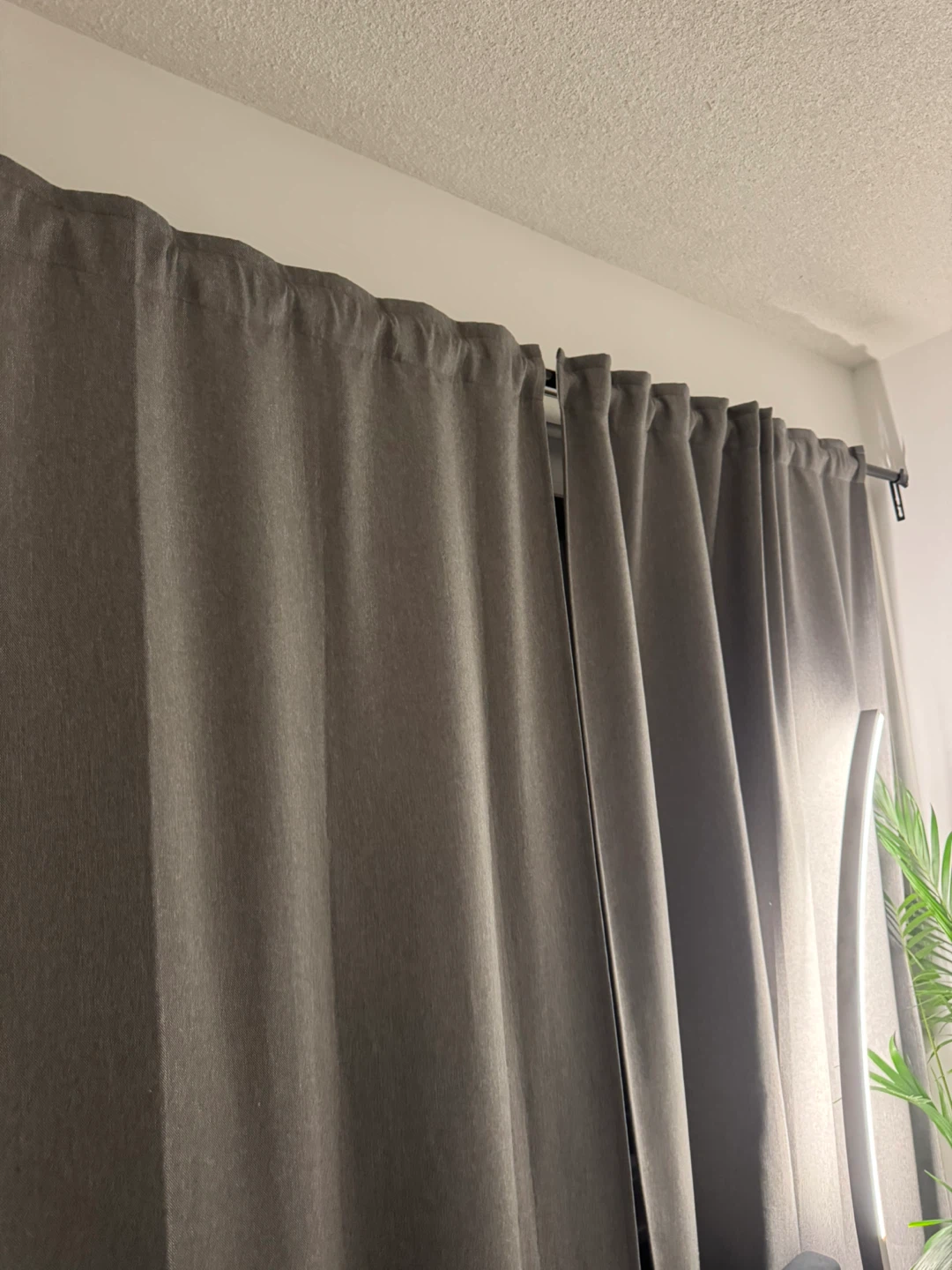 Grey Blackout Curtains with rod - photo 3