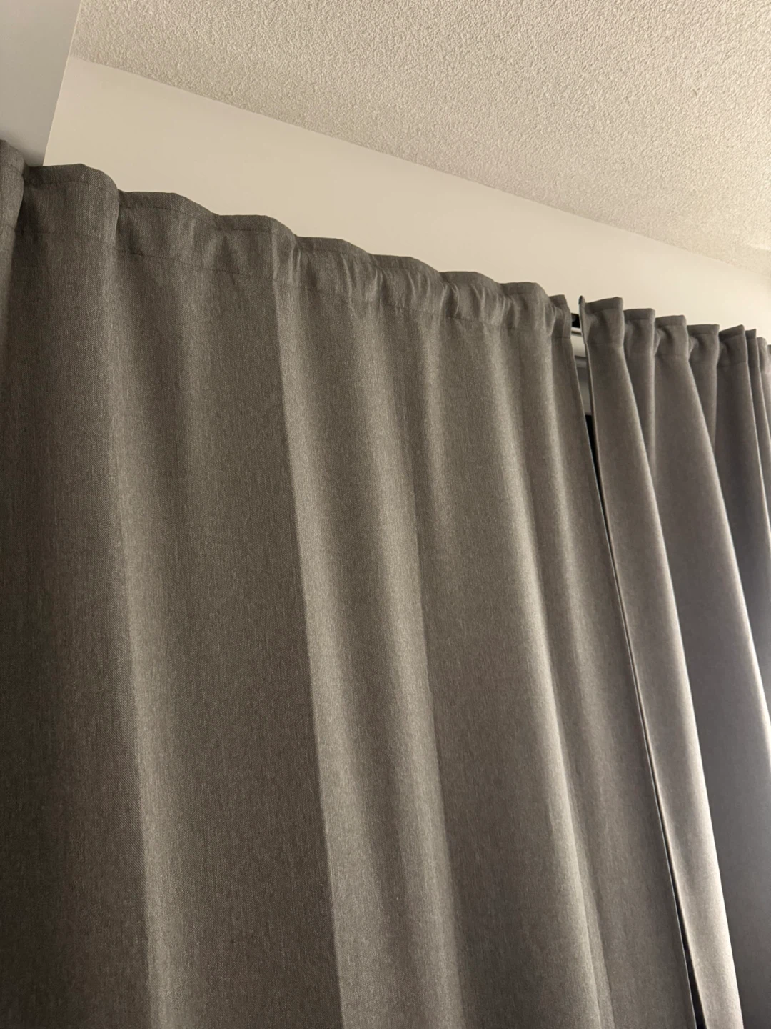 Grey Blackout Curtains with rod - photo 2