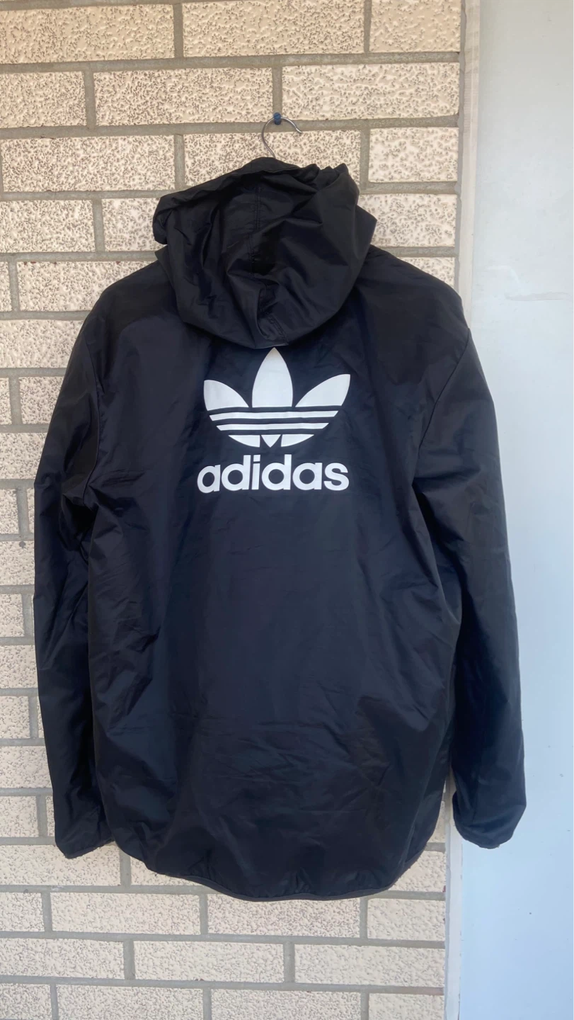 Adidas Black Windbreaker Jacket with Trefoil Logo - photo 2