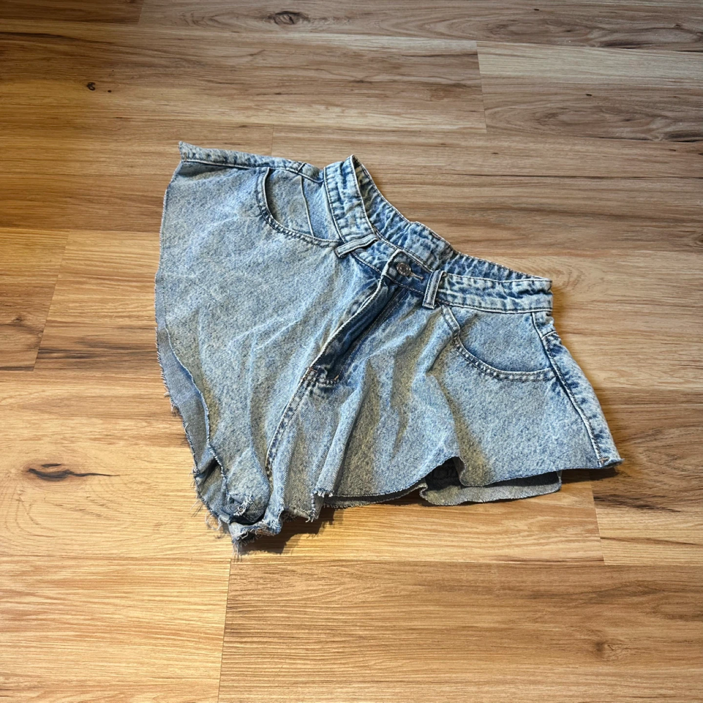 SHEIN Women's Acid Wash Denim Shorts - photo 2