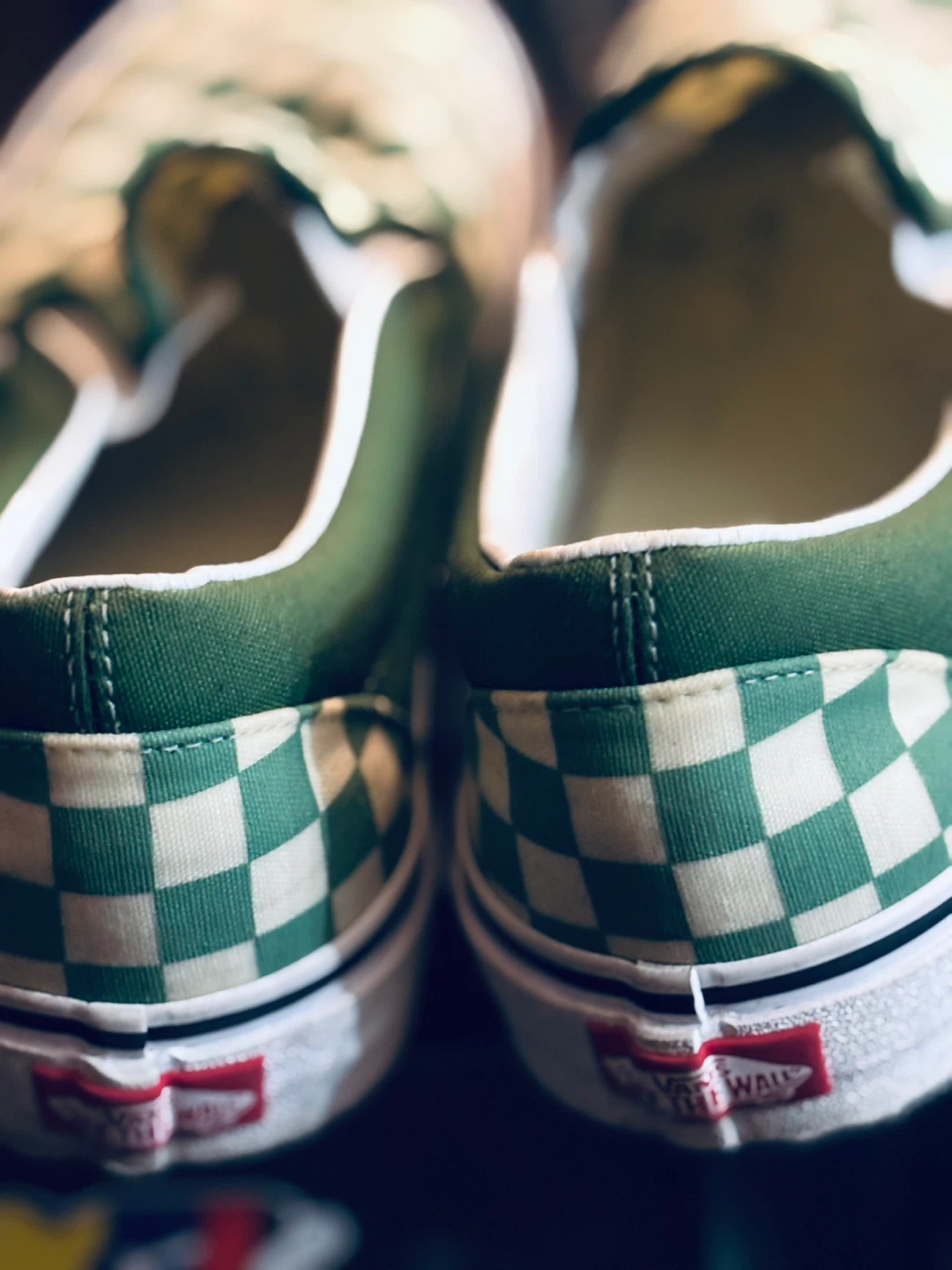 Vans Checkerboard Slip-On Shoes - Green - photo 3