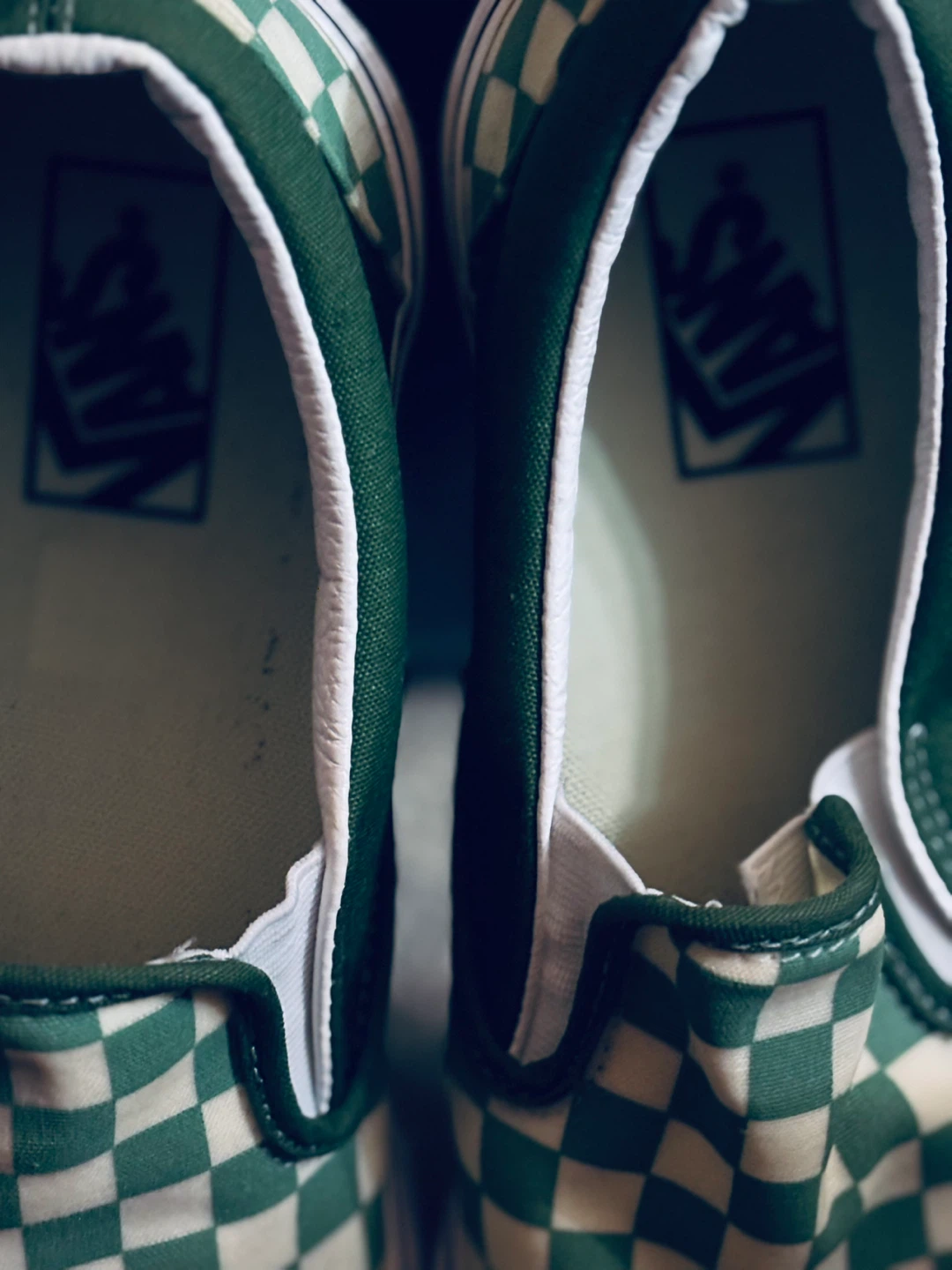 Vans Checkerboard Slip-On Shoes - Green - photo 2