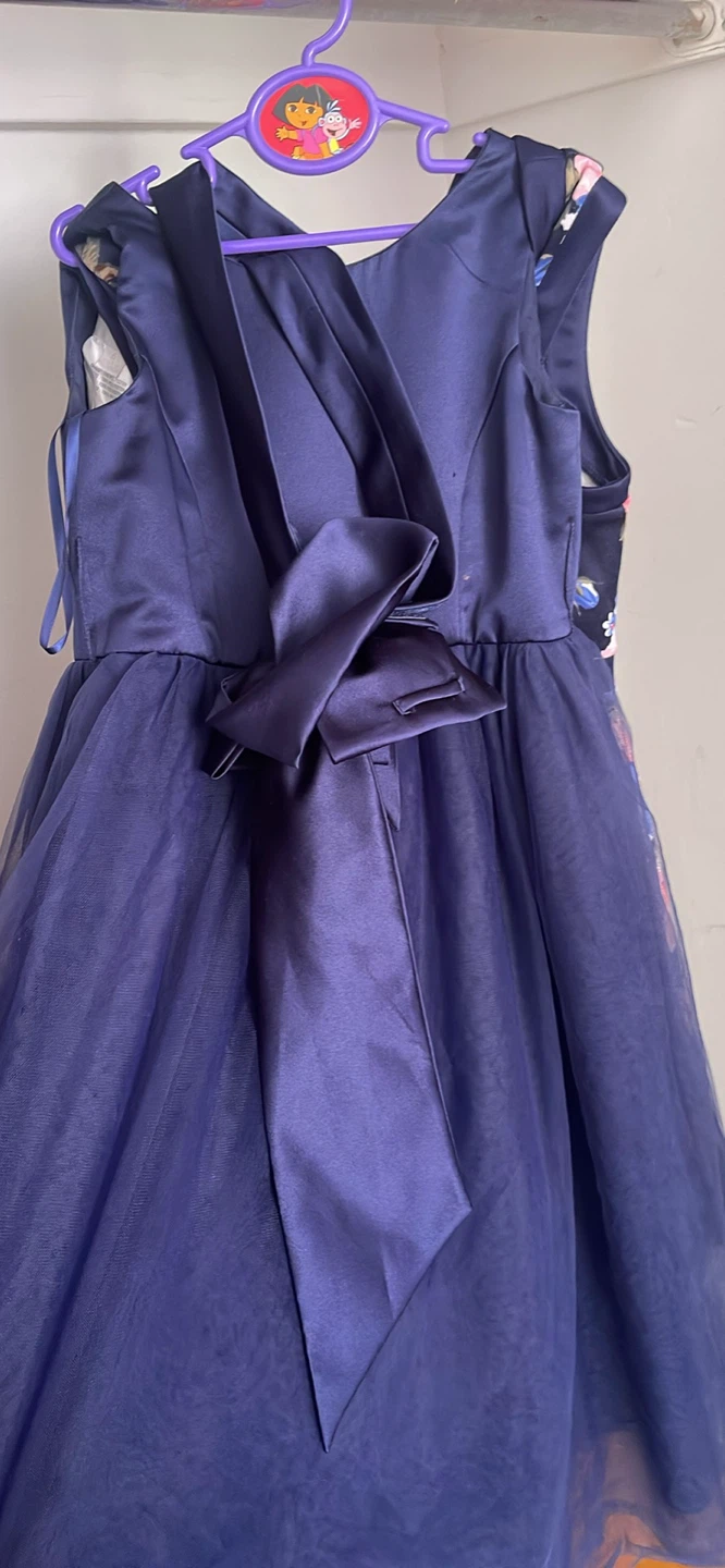 Kids party dress Navy Blue Dress with Bow