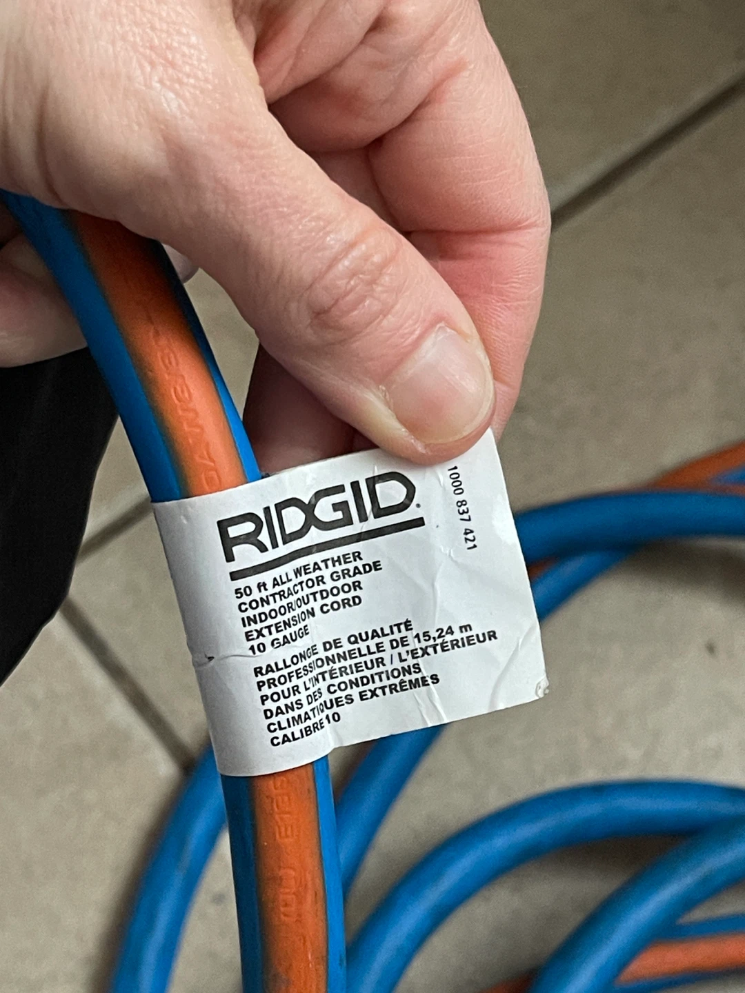 RIDGID 50ft 10-Gauge Contractor Grade Extension Cord - All Weath