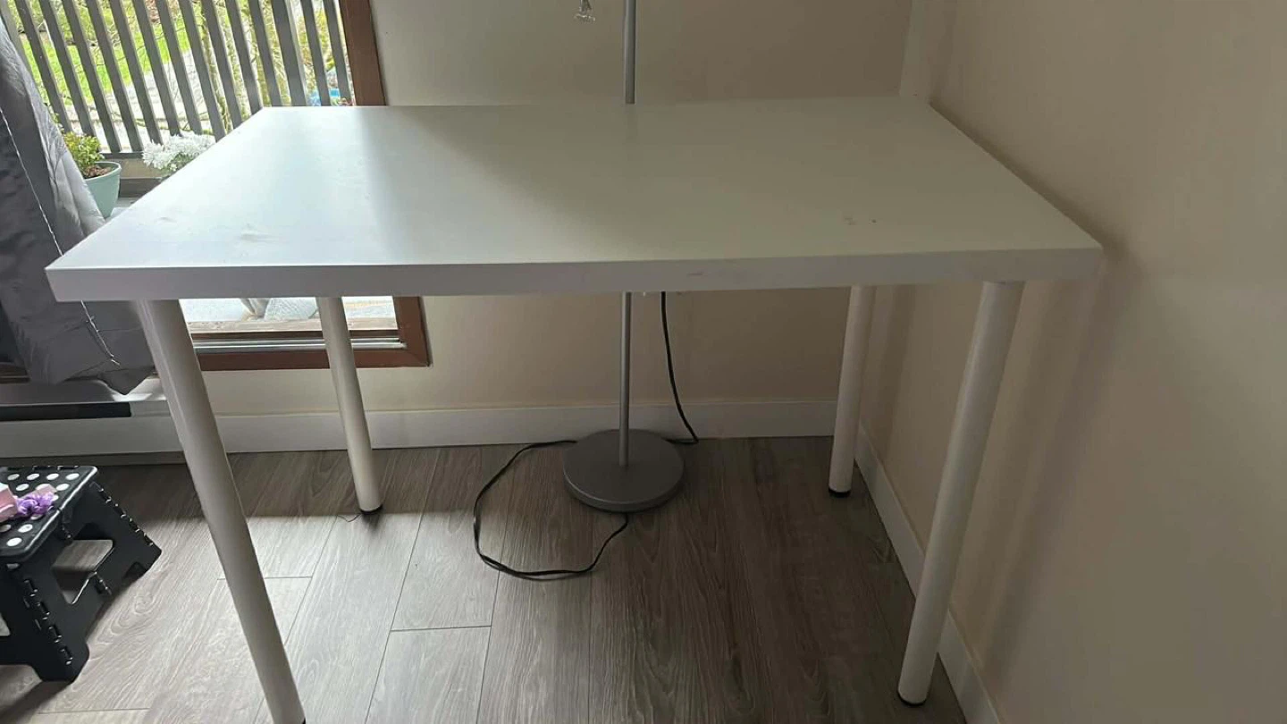 White Desk with Metal Legs ikea computer table