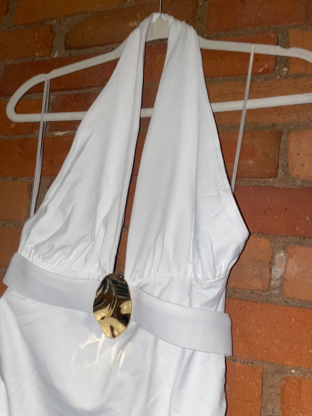ZARA White Halter Neck dress Large - photo 3