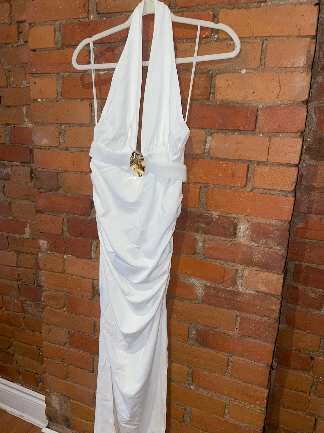 ZARA White Halter Neck dress Large