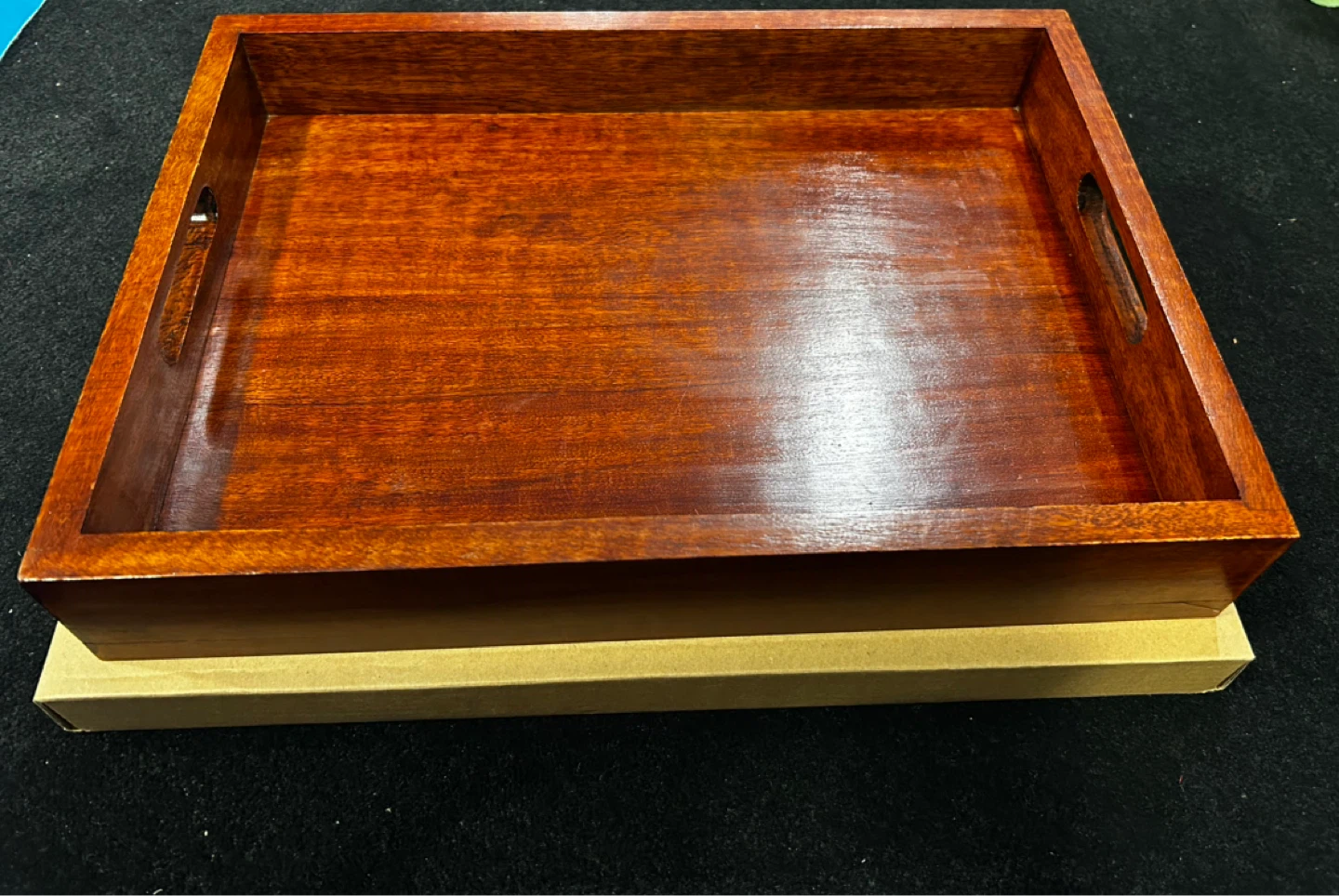 Wooden Serving Tray with Handles - photo 2