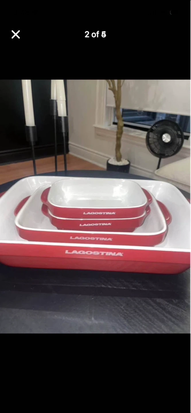 Lagostina Ceramic Bakeware Set, Red, 4-pc - photo 3