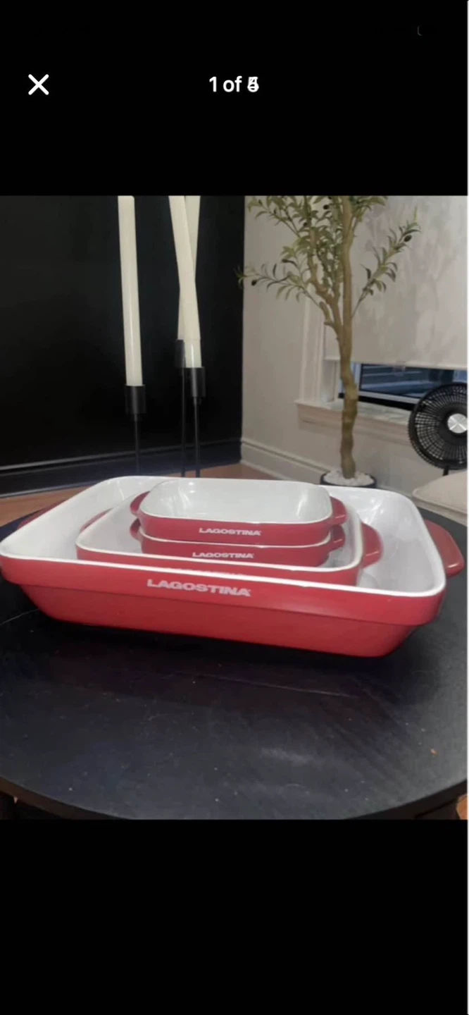 Lagostina Ceramic Bakeware Set, Red, 4-pc - photo 2