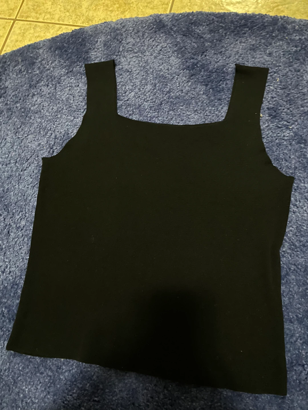 Black Square Neck Tank Top