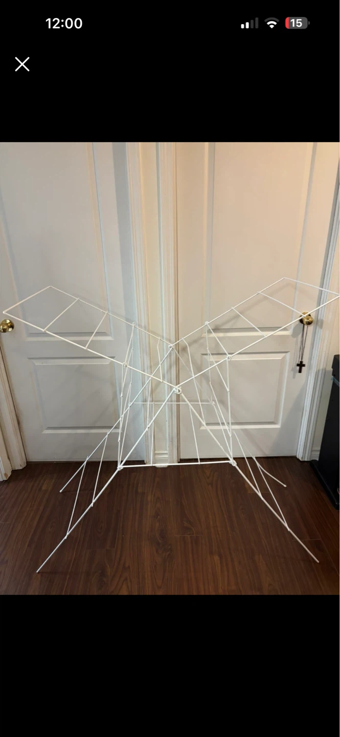 White Metal Clothes Drying Rack - photo 4