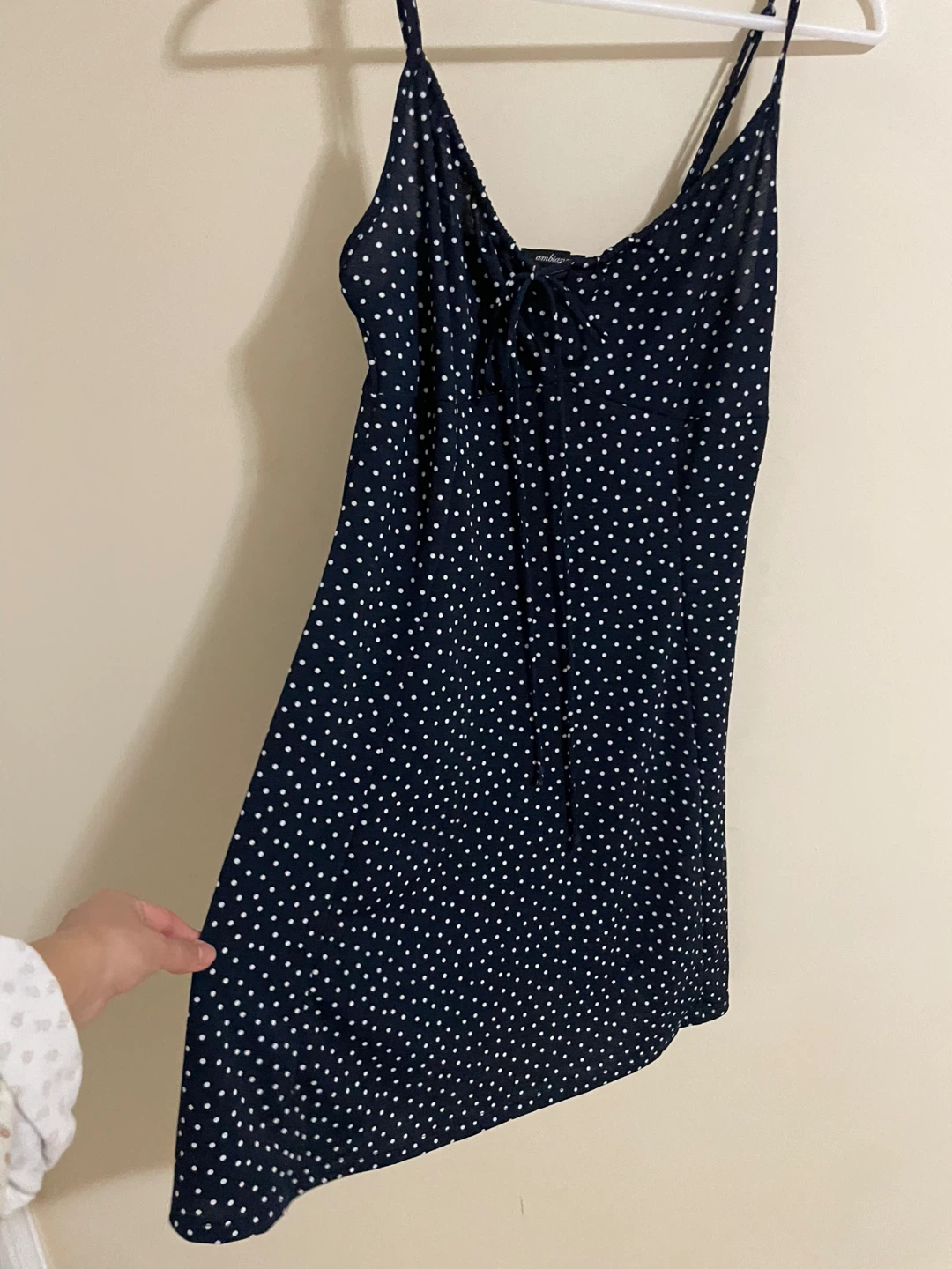 Navy Blue Polka Dot Cami Dress