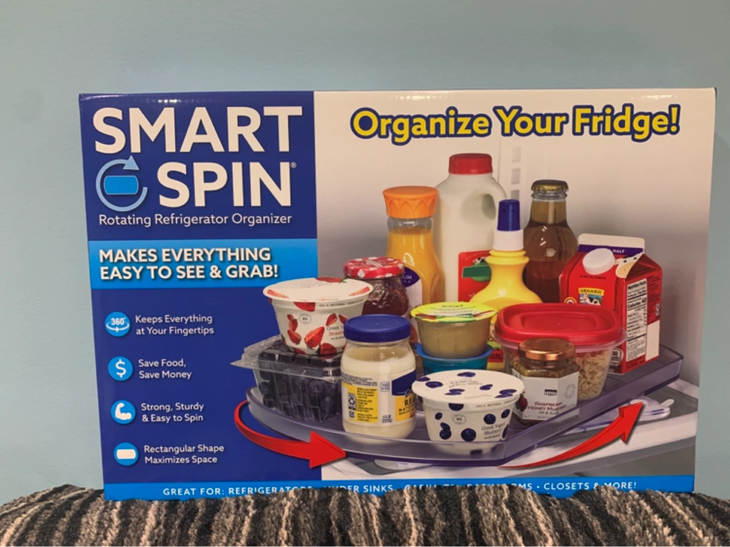 Smart Spin Rotating Refrigerator Organizer