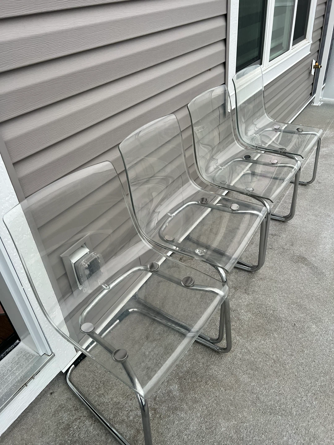 Set of 4 Clear Acrylic Dining Chairs 4 - photo 5