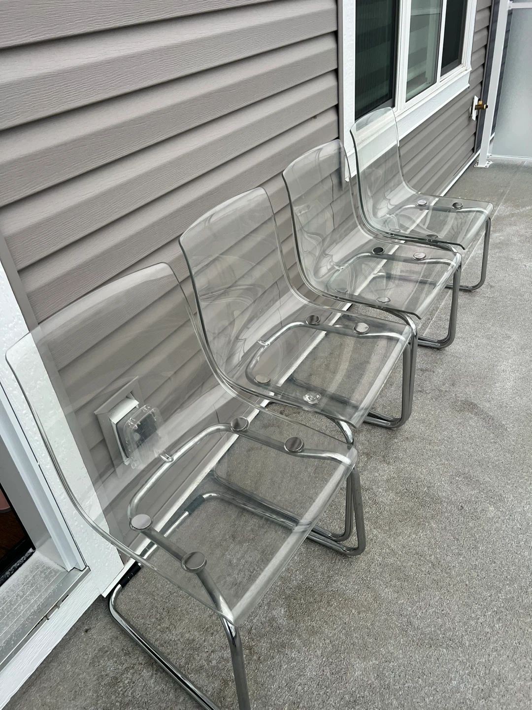 Set of 4 Clear Acrylic Dining Chairs 4 - photo 3