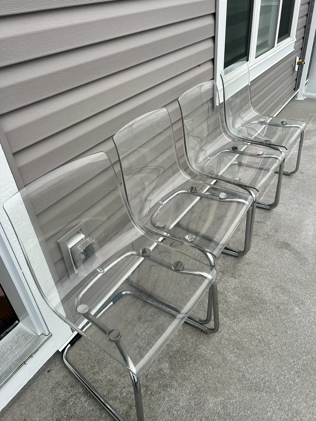 Set of 4 Clear Acrylic Dining Chairs 4 - photo 2