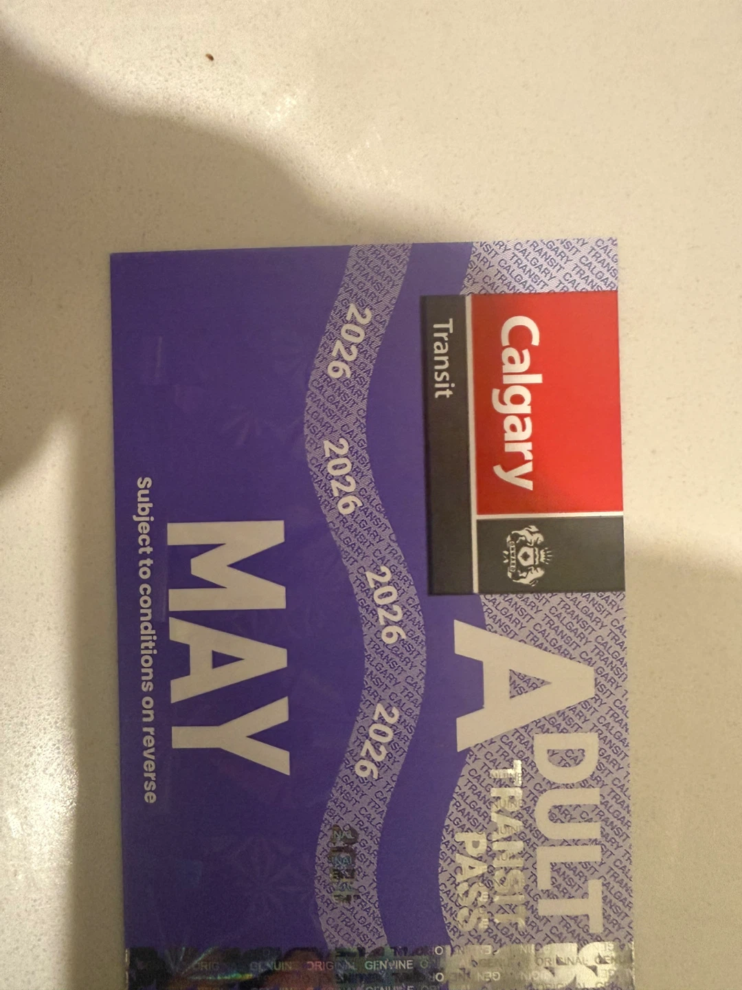Calgary Transit Adult May 2026 Pass