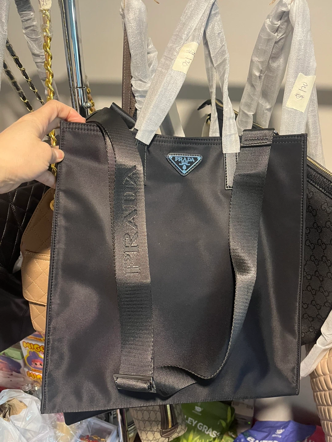 Prada Black Nylon Tote Bag
