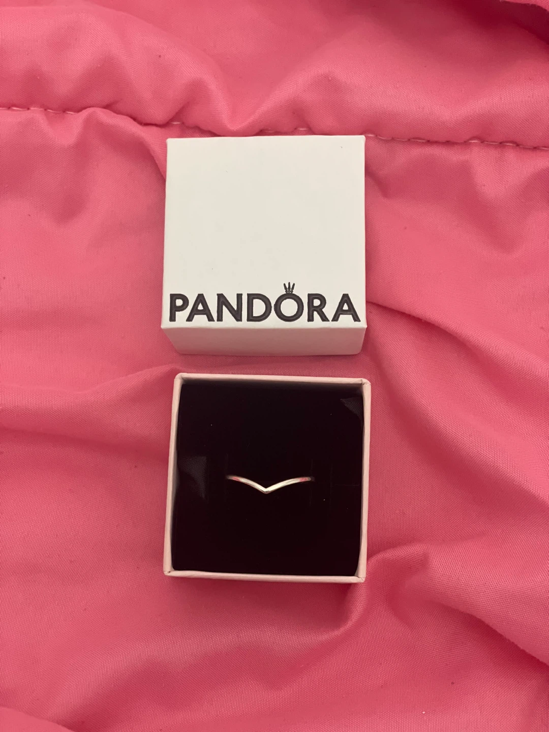 NEW! Pandora Polished Wishbone Sterling Silver Ring - photo 2