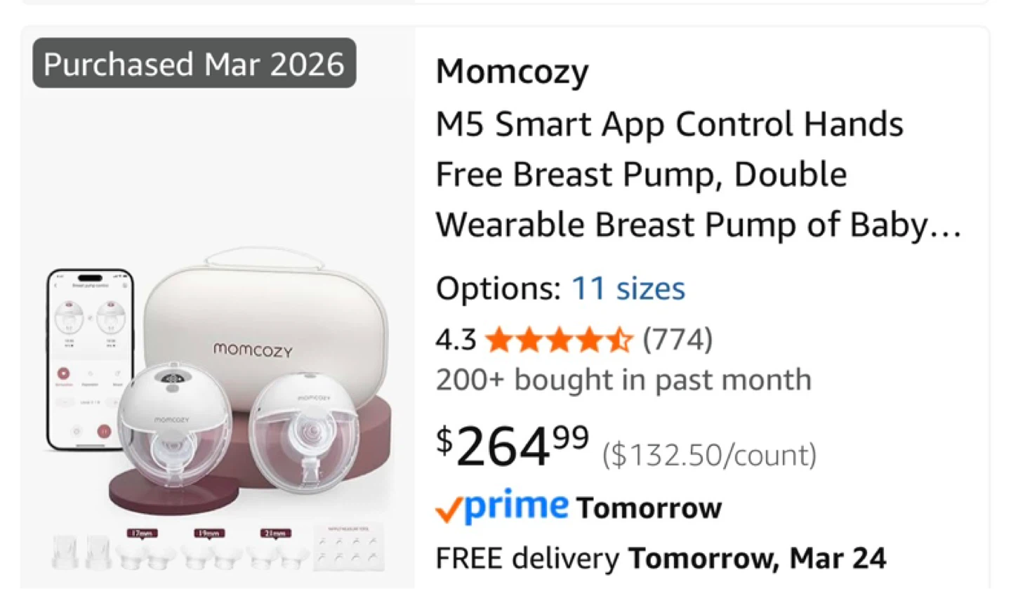 Momcozy M5 Smart Wearable Breast Pump - Double - photo 2