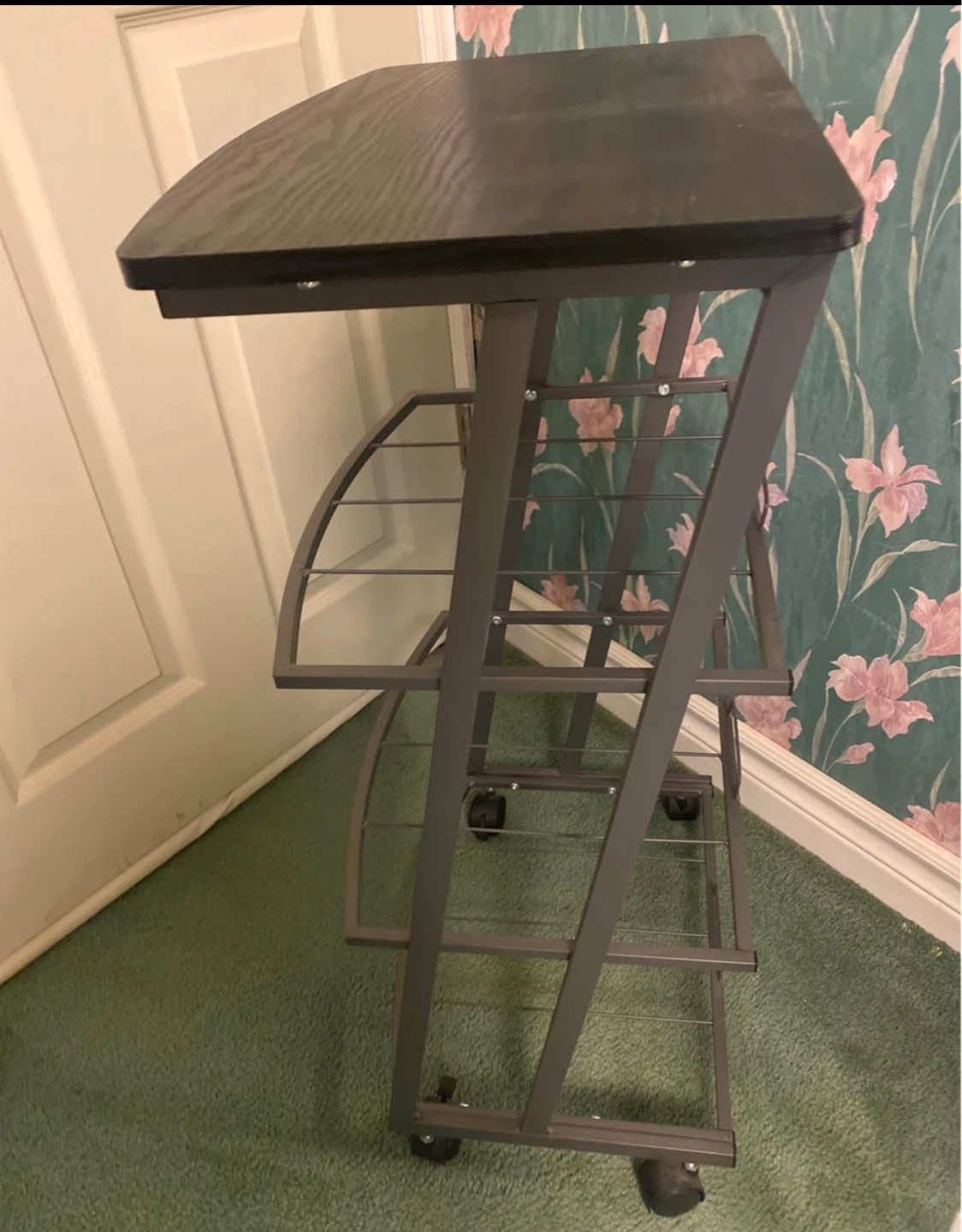 Table ,  Black Rolling Utility Cart with Shelves - photo 2