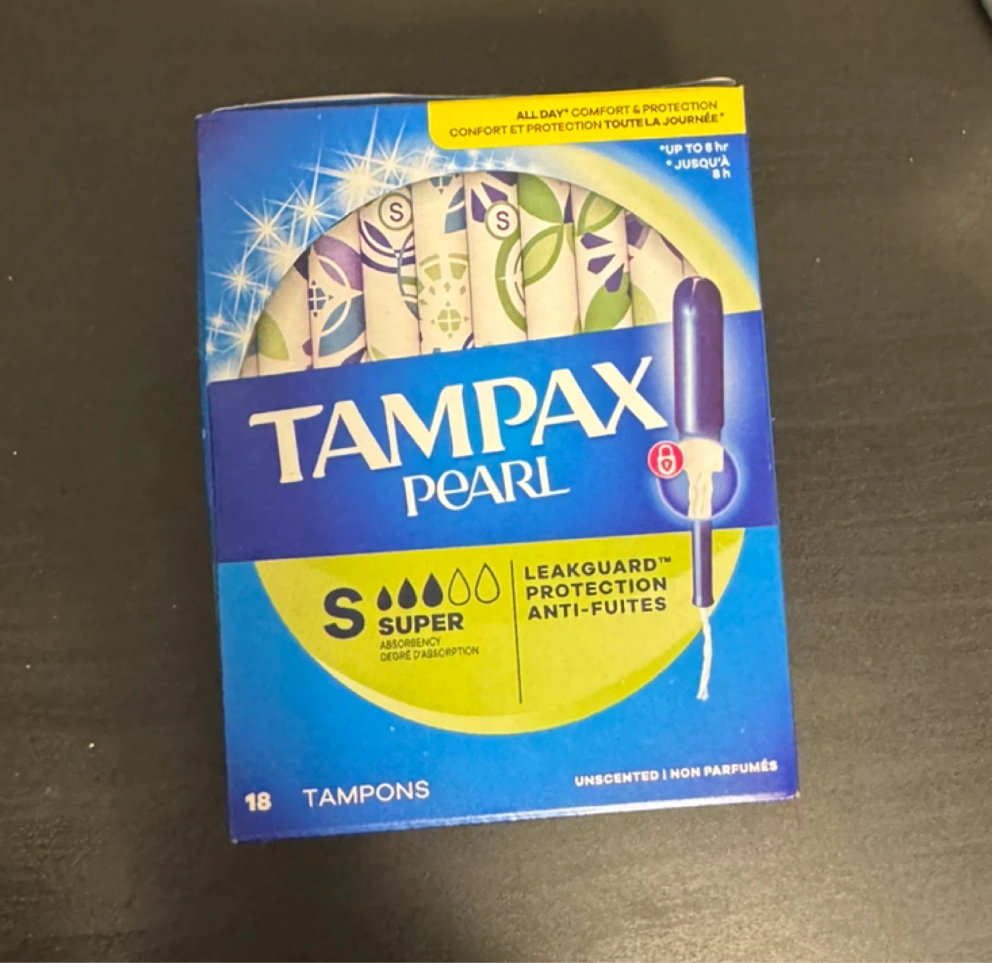 Tampax Pearl Super Tampons, 18 Count, Unscented