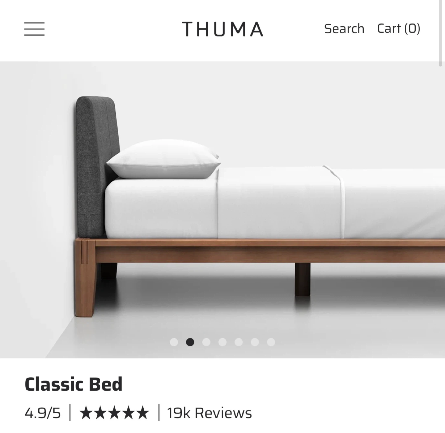 2 x THUMA Classic Bed Frame Walnut + Charcoal headboard  TWIN