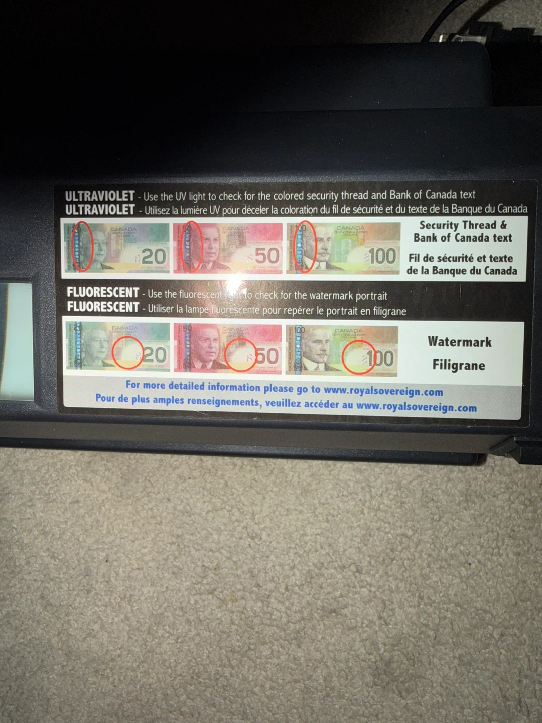 Royal Sovereign RCD-2000 Counterfeit Detector - photo 5