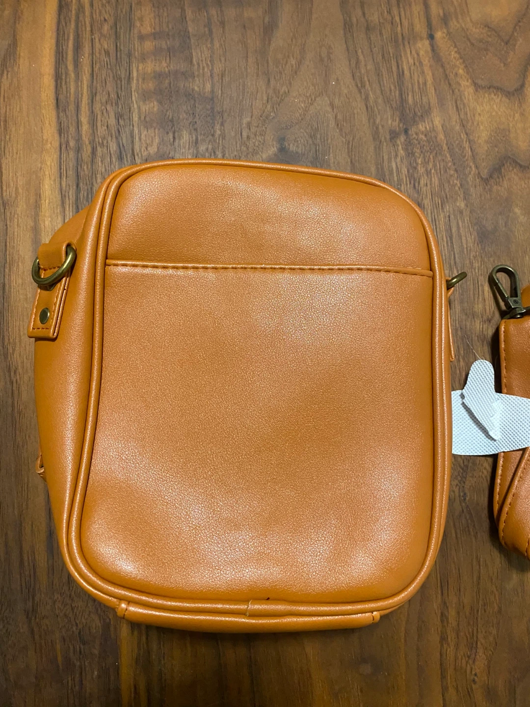 Brown Faux Leather Crossbody Bag with Adjustable Strap - photo 4