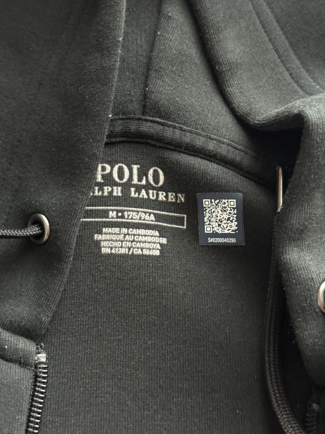 Polo Ralph Lauren Black Full Zip Hoodie - Size L - photo 2