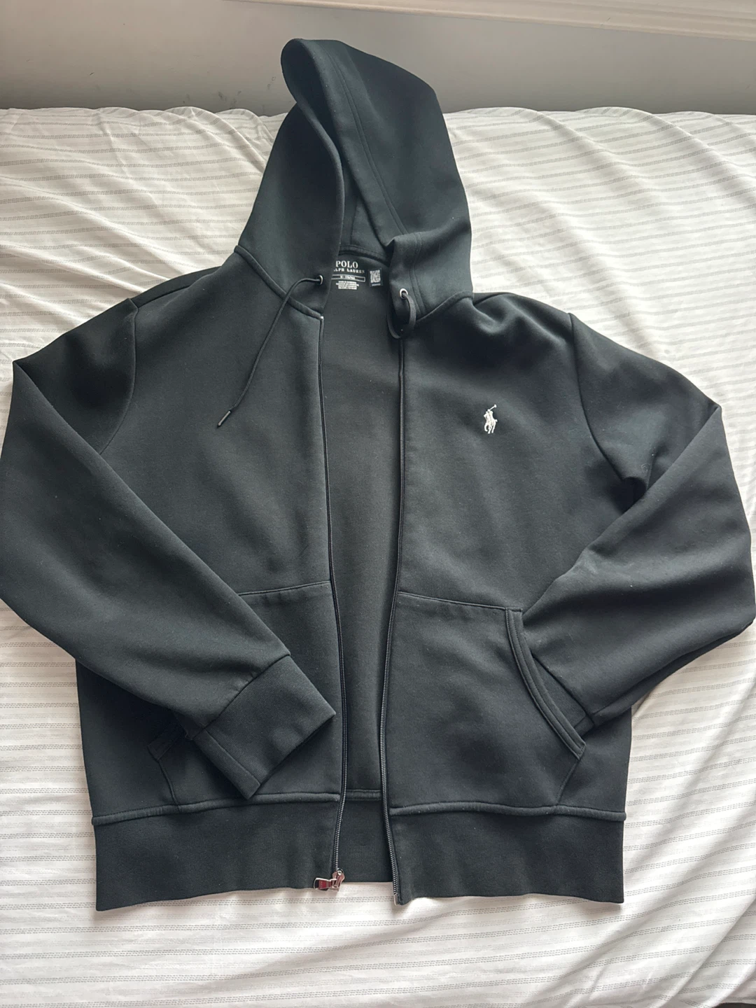 Polo Ralph Lauren Black Full Zip Hoodie - Size L