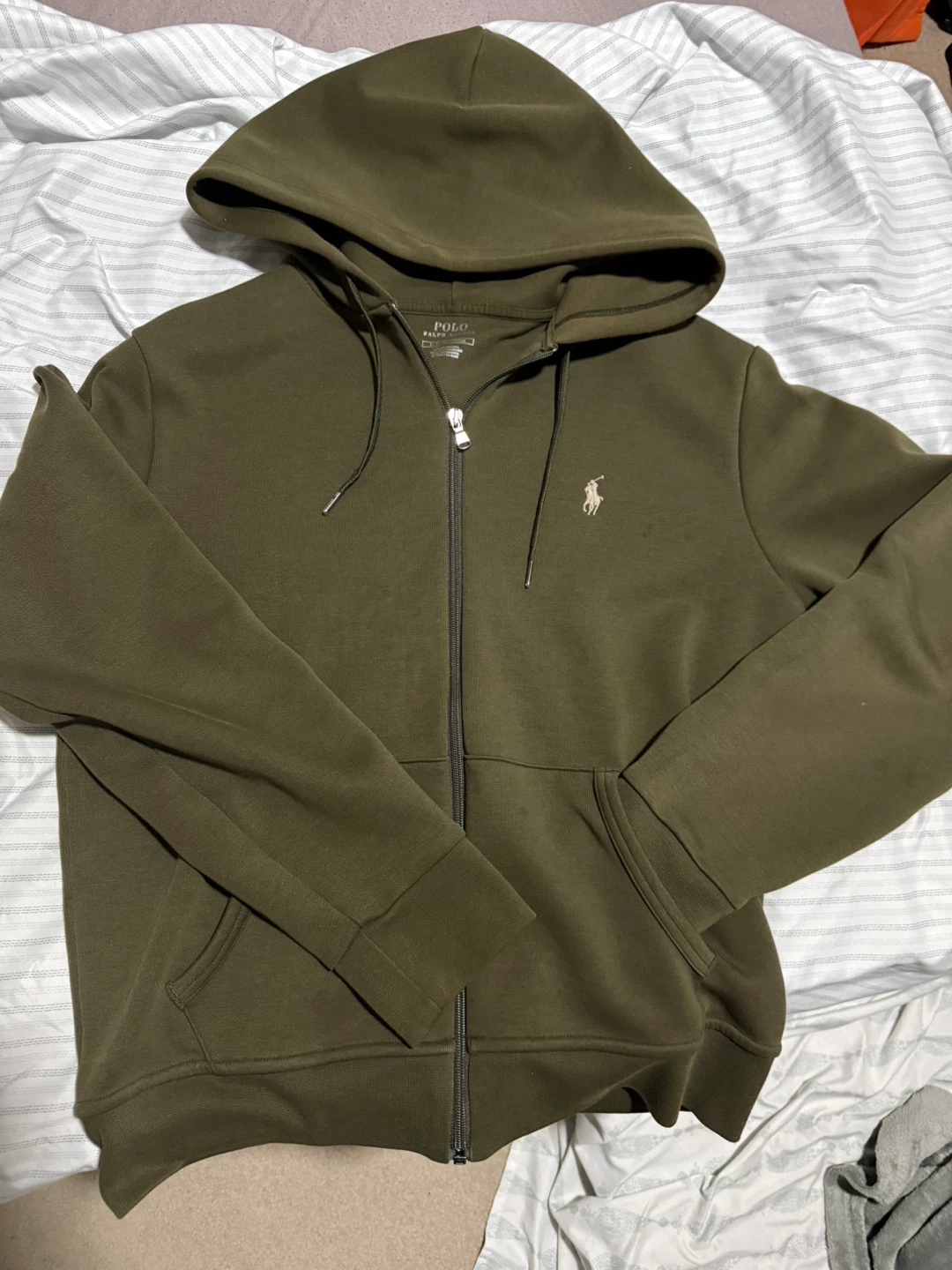 Polo Ralph Lauren Full Zip Hoodie - Olive Green