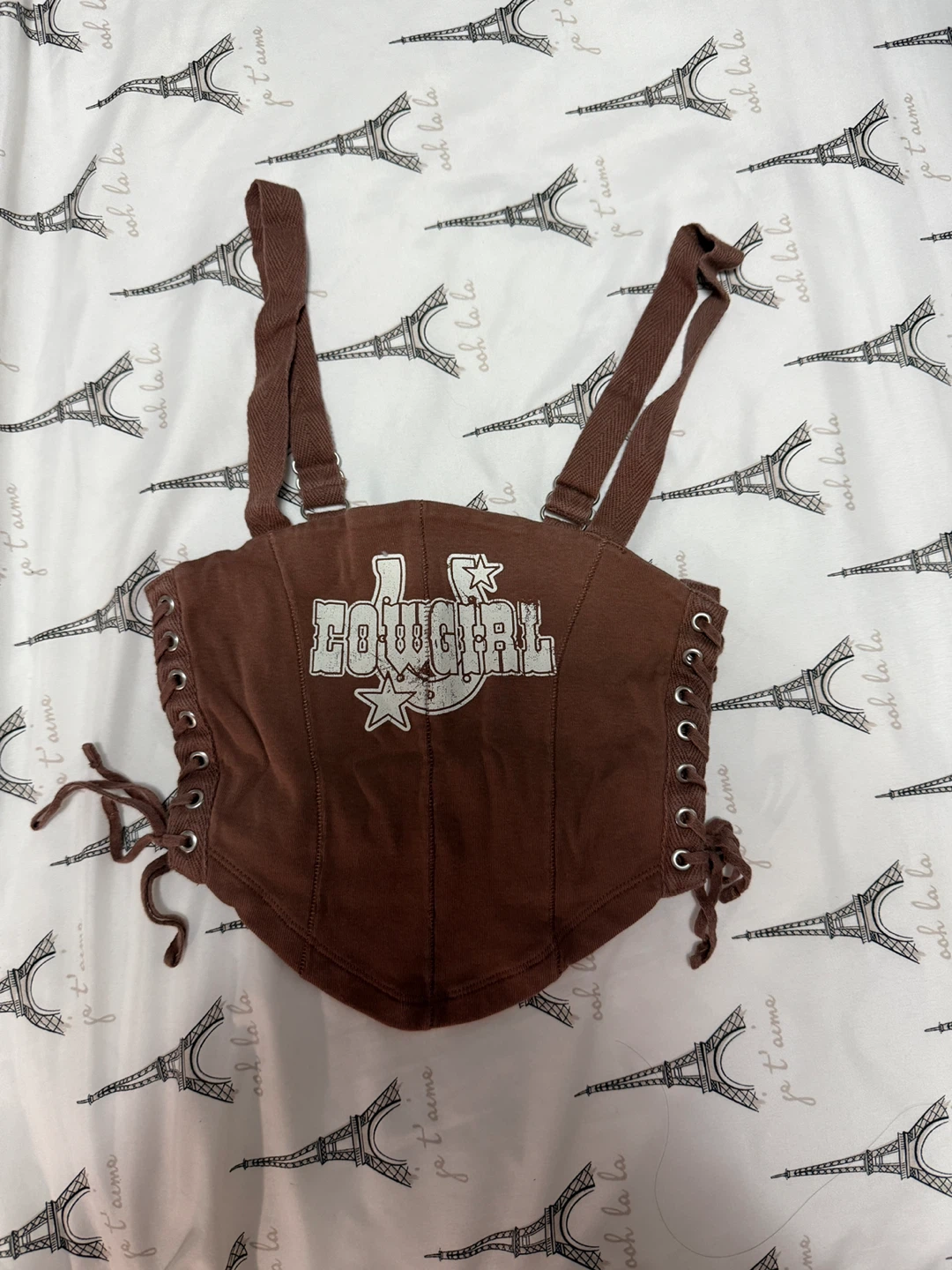Garage Women's Brown "Cowgirl" Corset Top - XS