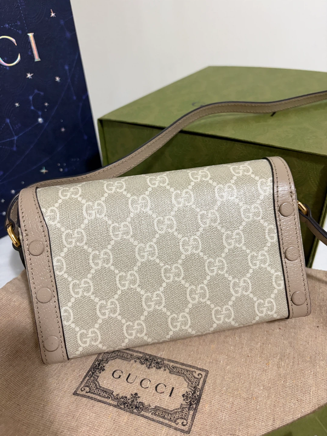 Gucci Horsebit 1955 Mini Bag Beige GG Supreme Canvas - photo 5